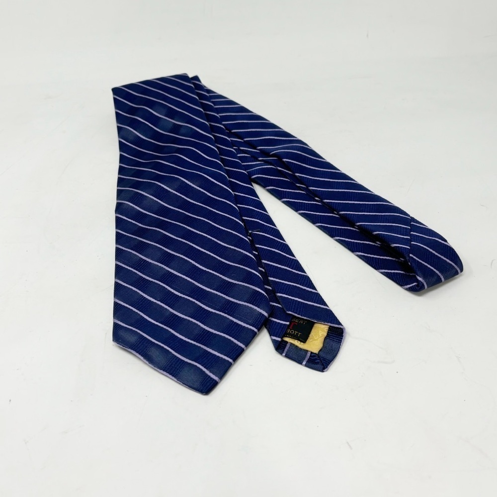 ROBERT TALBOTT BEST OF CLASS Men’s Blue White Textured Stripe Silk Tie USA 58”